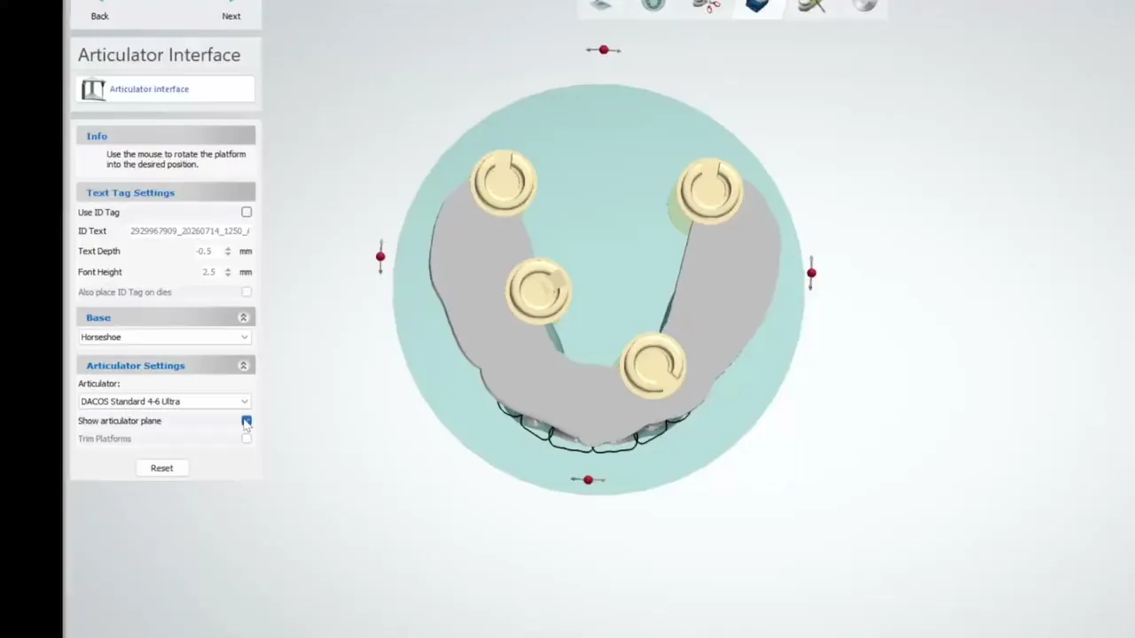 3Shape Model Builder génère un modèle DACOS Omni avec l’interface d’articulateur