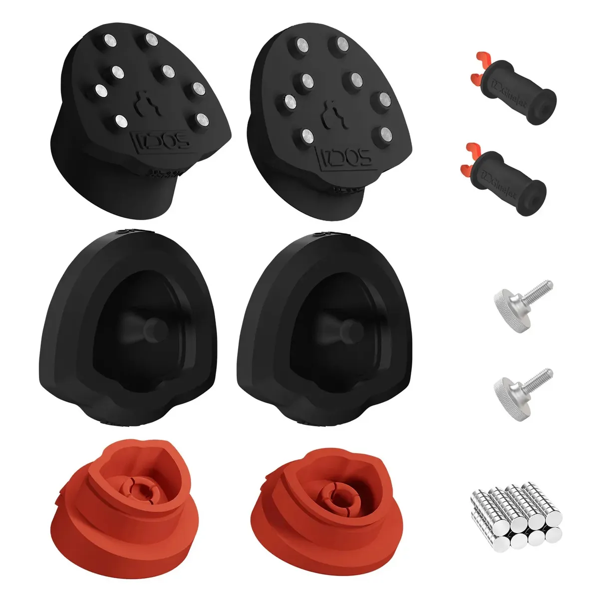 Contenu du kit DACOS Omni SAM disposé à plat : plaques, molettes SAM, outils Omni GlueJet et aimants GripMag™ 50